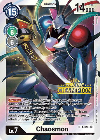 Chaosmon [BT4-090] (Online Champion) [Great Legend Promos]