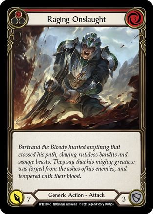 Raging Onslaught (Red) [U-WTR188] (Welcome to Rathe Unlimited)  Unlimited Rainbow Foil