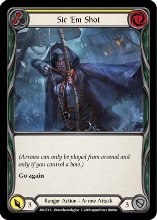 Sic 'Em Shot (Yellow) [U-ARC073] (Arcane Rising Unlimited)  Unlimited Rainbow Foil