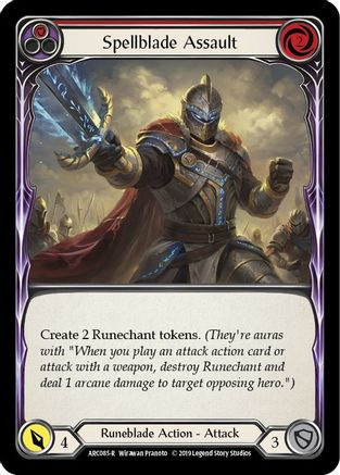 Spellblade Assault (Red) [ARC085-R] (Arcane Rising)  1st Edition Rainbow Foil
