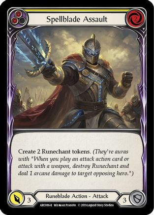 Spellblade Assault (Yellow) [U-ARC086] (Arcane Rising Unlimited)  Unlimited Rainbow Foil