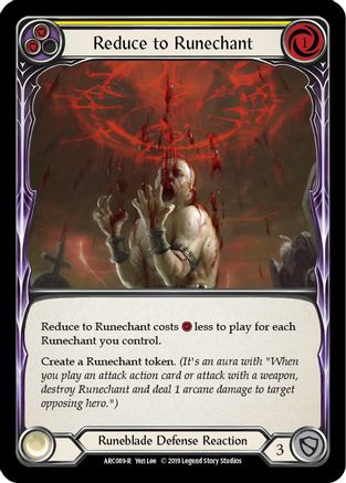 Reduce to Runechant (Yellow) [ARC089-R] (Arcane Rising)  1st Edition Rainbow Foil