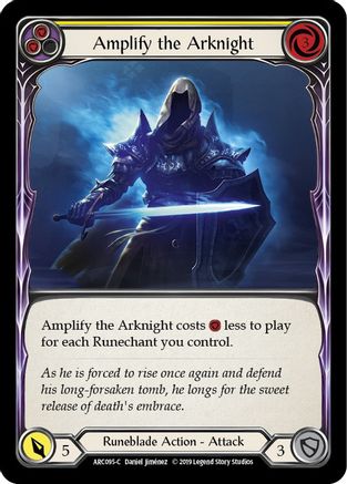 Amplify the Arknight (Yellow) [U-ARC095] (Arcane Rising Unlimited)  Unlimited Rainbow Foil