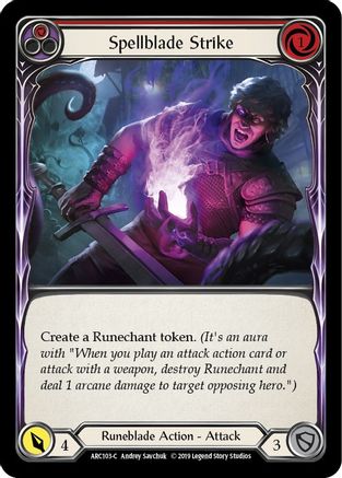 Spellblade Strike (Red) [ARC103-C] (Arcane Rising)  1st Edition Rainbow Foil