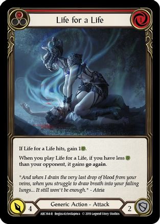 Life for a Life (Red) [ARC164-R] (Arcane Rising)  1st Edition Rainbow Foil