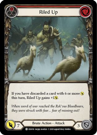 Riled Up (Red) [CRU016] (Crucible of War)  1st Edition Rainbow Foil