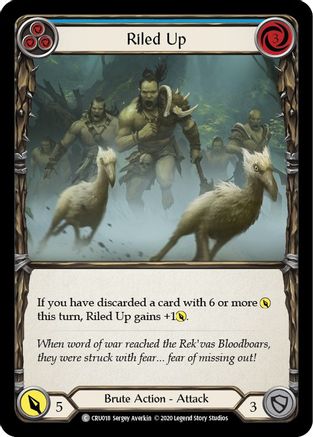 Riled Up (Blue) [U-CRU018] (Crucible of War Unlimited)  Unlimited Rainbow Foil