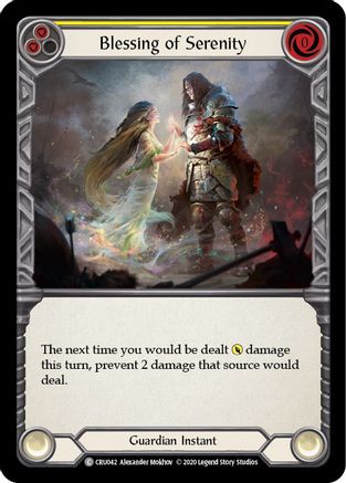 Blessing of Serenity (Yellow) [U-CRU042] (Crucible of War Unlimited)  Unlimited Rainbow Foil