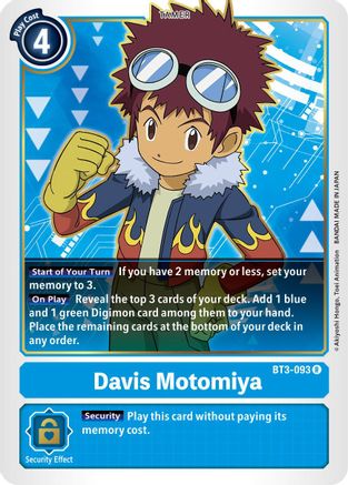 Davis Motomiya [BT3-093] [Release Special Booster Ver.1.5]