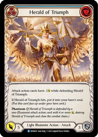 Herald of Triumph (Blue) [MON010-RF] (Monarch)  1st Edition Rainbow Foil