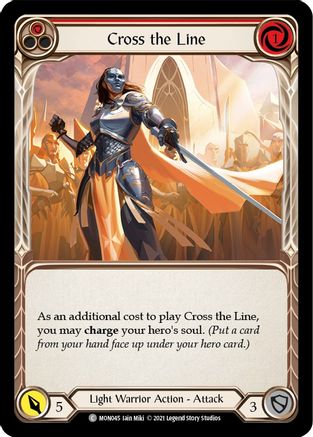 Cross the Line (Red) [MON045-RF] (Monarch)  1st Edition Rainbow Foil