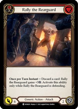Rally the Rearguard (Red) [MON281-RF] (Monarch)  1st Edition Rainbow Foil