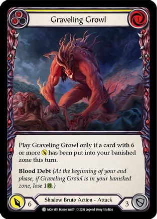 Graveling Growl (Yellow) [MON145-RF] (Monarch)  1st Edition Rainbow Foil