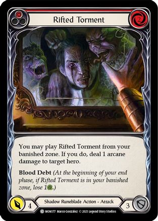Rifted Torment (Red) [MON177-RF] (Monarch)  1st Edition Rainbow Foil