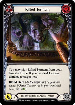 Rifted Torment (Blue) [U-MON179-RF] (Monarch Unlimited)  Unlimited Rainbow Foil
