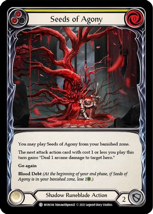 Seeds of Agony (Yellow) [MON184] (Monarch)  1st Edition Normal