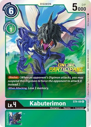 Kabuterimon [ST4-08] (Online Participant) [Starter Deck: Giga Green Promos]