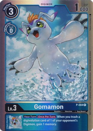 Gomamon [P-004] (Rainbow Foil) [Promotional Cards]