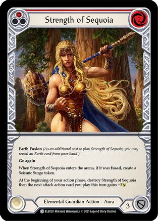 Strength of Sequoia (Red) [U-ELE028] (Tales of Aria Unlimited)  Unlimited Rainbow Foil