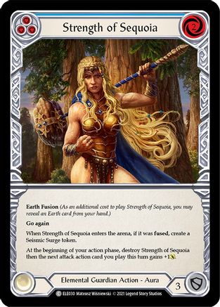 Strength of Sequoia (Blue) [ELE030] (Tales of Aria)  1st Edition Rainbow Foil