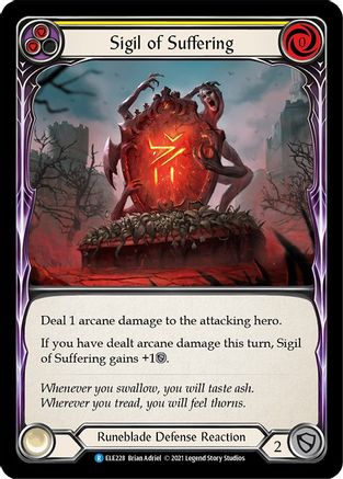 Sigil of Suffering (Yellow) [U-ELE228] (Tales of Aria Unlimited)  Unlimited Rainbow Foil