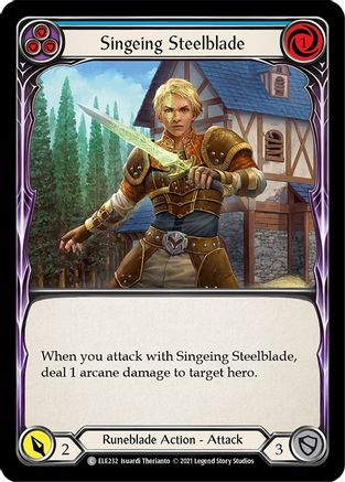 Singeing Steelblade (Blue) [ELE232] (Tales of Aria)  1st Edition Normal