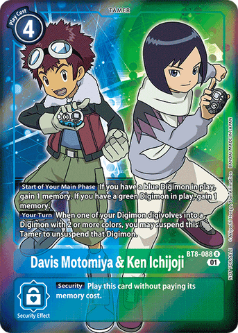 Davis Motomiya & Ken Ichijoji [BT8-088] (Alternative Art - Box Topper) [New Awakening]