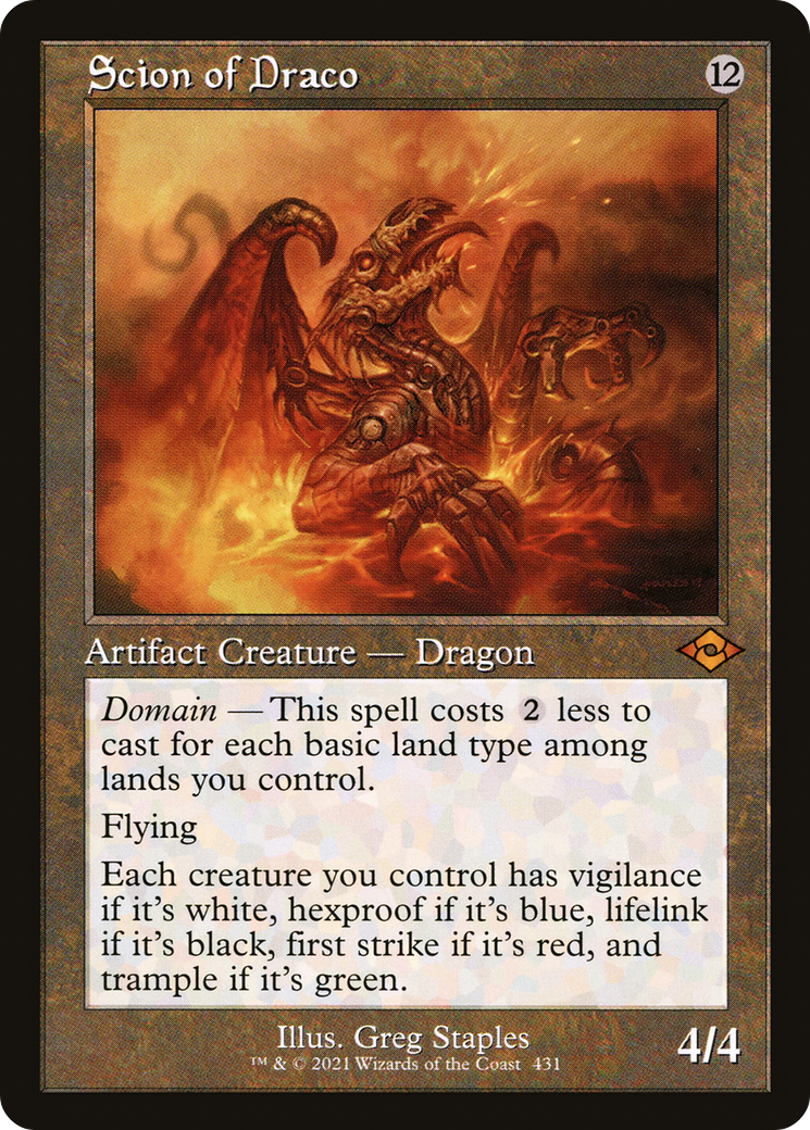Scion of Draco (Retro Frame) (MH2-431) - Modern Horizons 2 Etched Foil