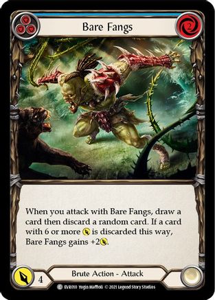Bare Fangs (Blue) [EVR010] (Everfest)  1st Edition Rainbow Foil