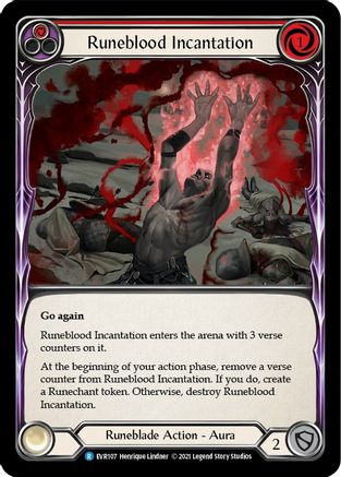 Runeblood Incantation (Red) [EVR107] (Everfest)  1st Edition Rainbow Foil