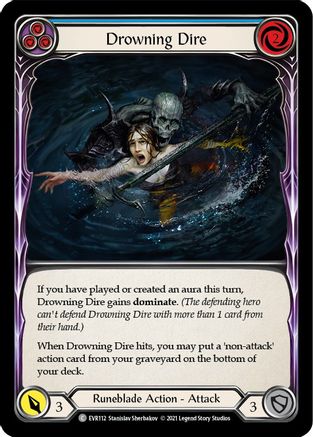 Drowning Dire (Blue) [EVR112] (Everfest)  1st Edition Normal