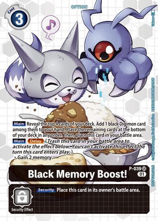 Black Memory Boost! [P-039] (Box Promotion Pack - Next Adventure) [Promotional Cards]