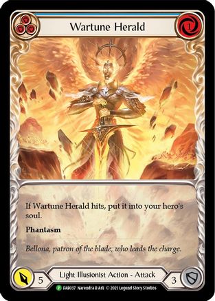 Wartune Herald (Blue Extended Art) [FAB037] (Promo)  Rainbow Foil