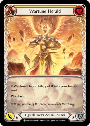 Wartune Herald (Yellow Extended Art) [FAB036] (Promo)  Rainbow Foil