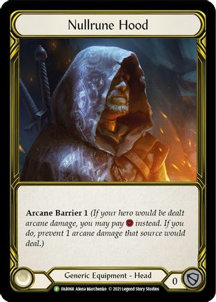 Nullrune Hood (Golden) [FAB068] (Promo)  Cold Foil