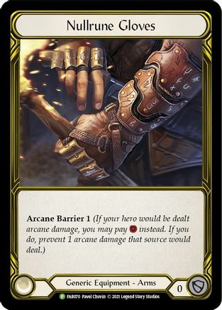 Nullrune Gloves (Golden) [FAB070] (Promo)  Cold Foil