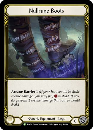 Nullrune Boots (Golden) [FAB071] (Promo)  Cold Foil