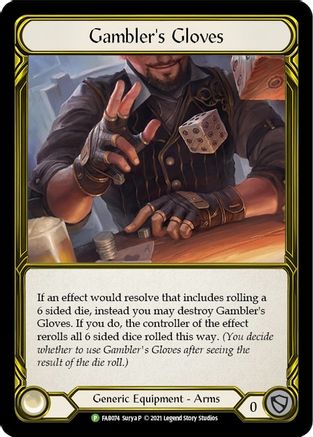 Gambler's Gloves (Golden) [FAB074] (Promo)  Cold Foil