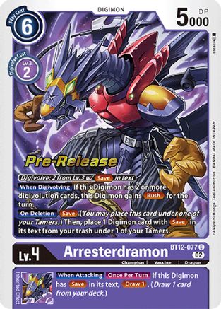 Arresterdramon [BT12-077] [Across Time Pre-Release Cards]