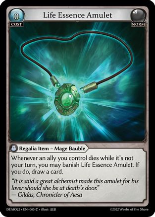 Life Essence Amulet (005) [2022 Demo Deck]