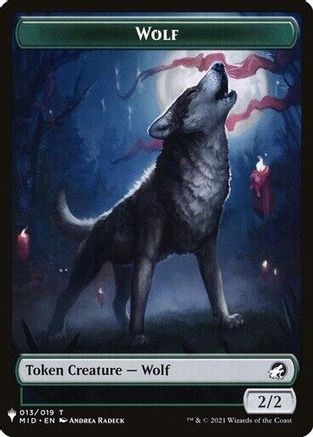 Wolf // Ashaya, the Awoken World Double-Sided Token [Secret Lair: From Cute to Brute Tokens]