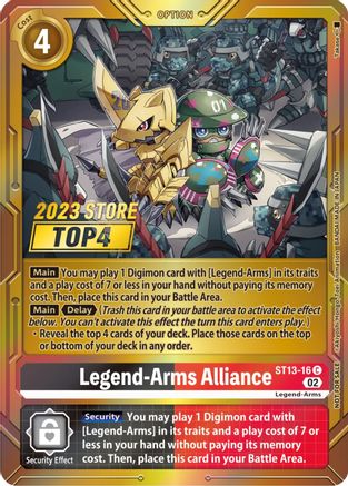 Legend-Arms Alliance [ST13-16] (2023 Store Top 4) [Starter Deck: Ragnaloardmon Promos]
