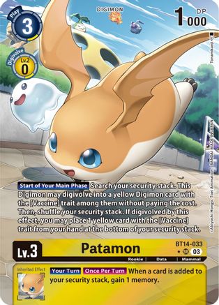Patamon [BT14-033] (Alternate Art) [Blast Ace]