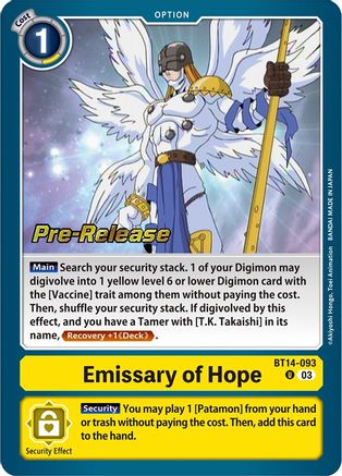 Emissary of Hope [BT14-093] [Blast Ace Pre-Release Cards]