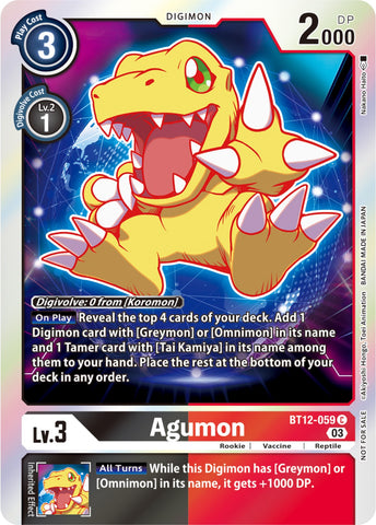 Agumon [BT12-059] (Official Tournament Pack Vol.11) [Across Time]