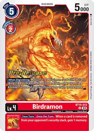 Birdramon [BT15-013] [Exceed Apocalypse Pre-Release Cards]