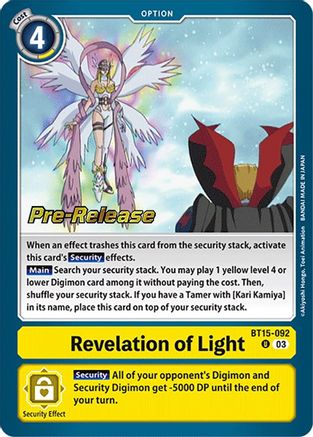 Revelation of Light [BT15-092] [Exceed Apocalypse Pre-Release Cards]