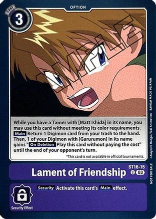 Lament of Friendship [ST16-15] (Demo Deck Exclusive) [Starter Deck: Wolf of Friendship]