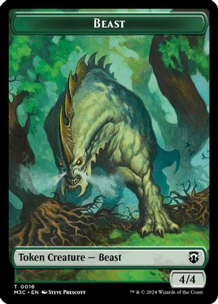 Beast (0016) (Ripple Foil) // Copy Double-Sided Token (M3C-16 // 1) - Modern Horizons 3 Commander Foil