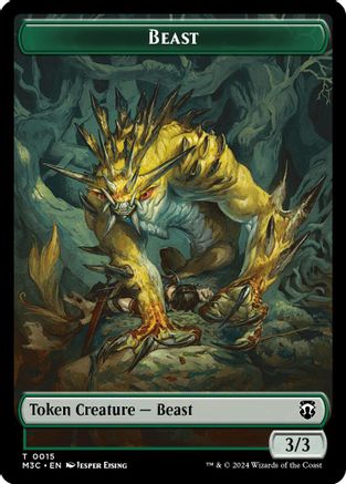 Beast (0015) (Ripple Foil) // Insect (0025) Double-Sided Token [Modern Horizons 3 Commander Tokens]